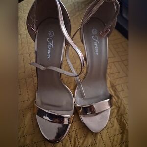 Women's Gold Strappy Heels